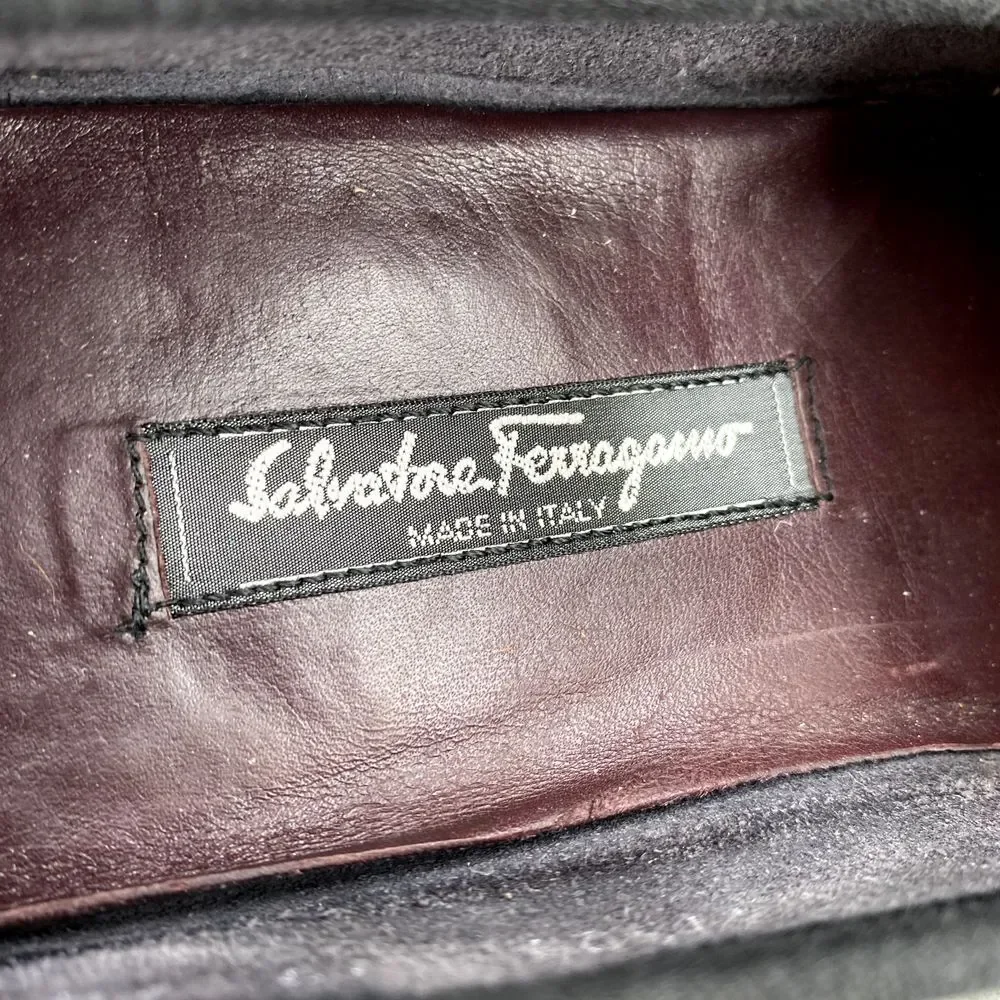 Salvatore Ferragamo Loafer Shoes Men's 10 Black‎ Italian Leather Corpcore Preppy